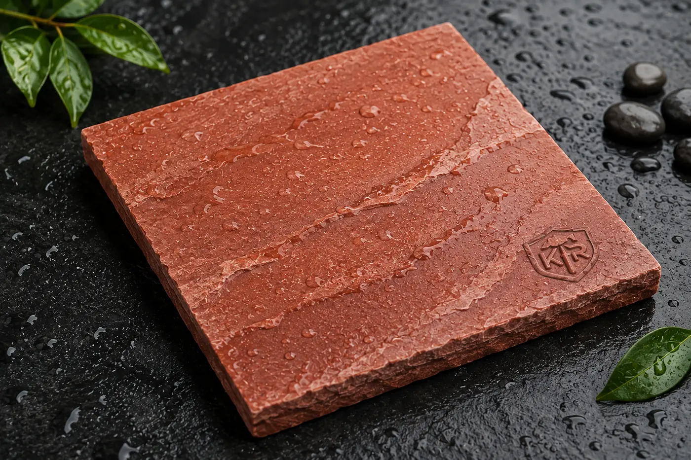 Mint Red Sandstone Tile earthy surface character by K R STONES
