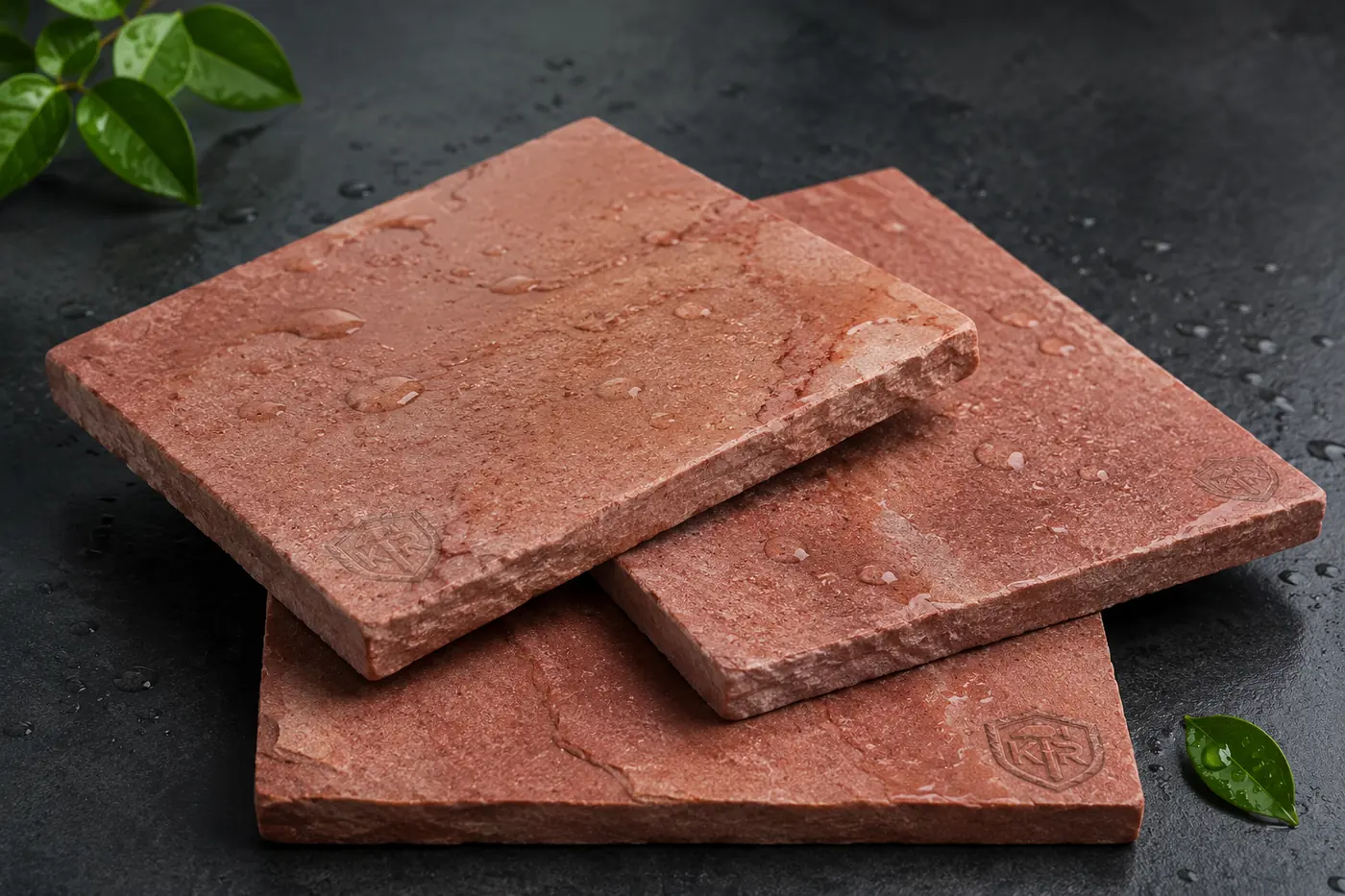 Mint Red Sandstone Tile bold natural tone by K R STONES