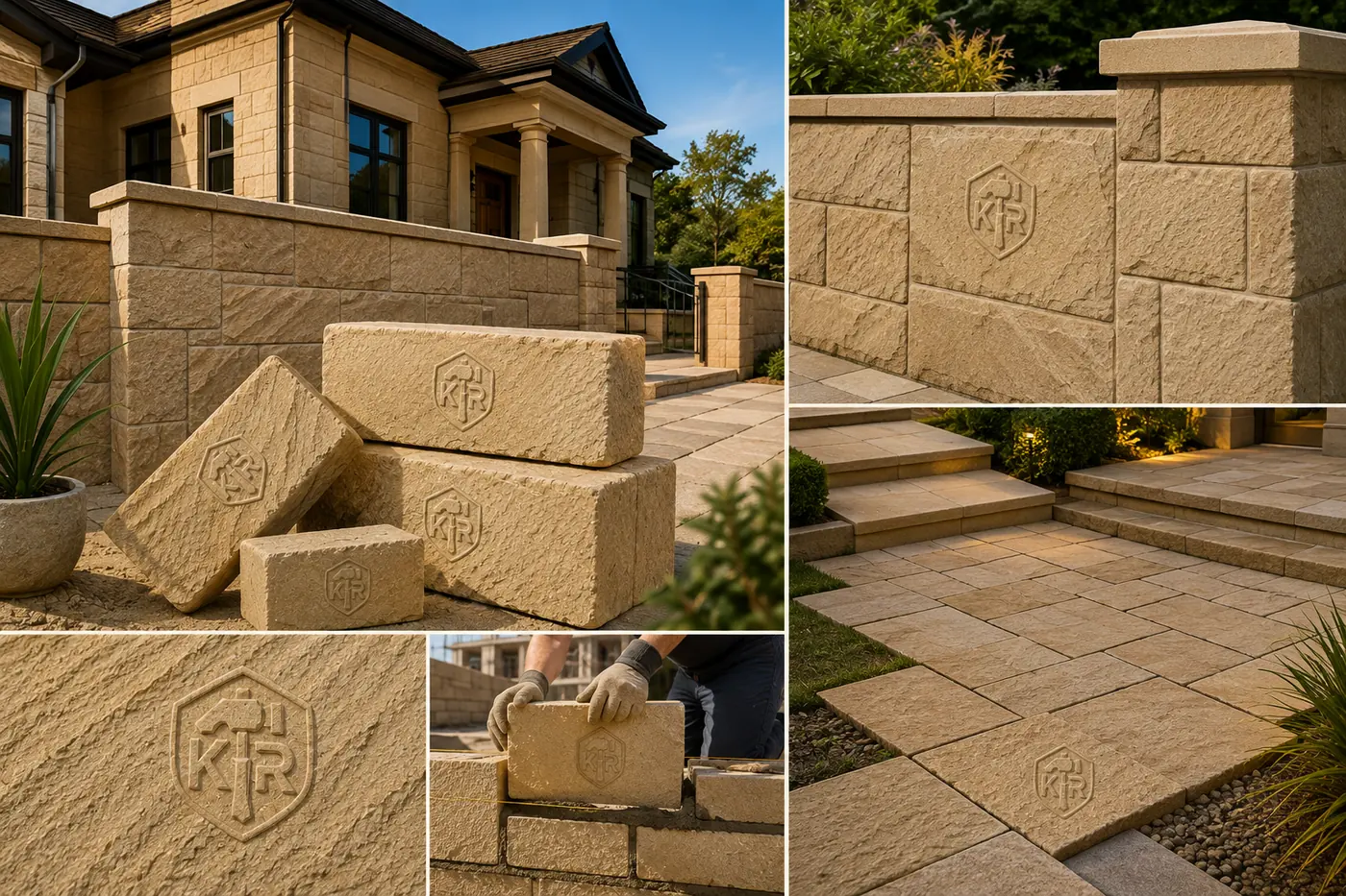 Mint Sandstone material in context by K R STONES