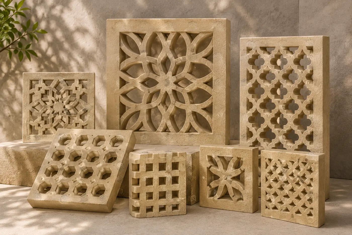Sandstone Jali light through stone by K R STONES