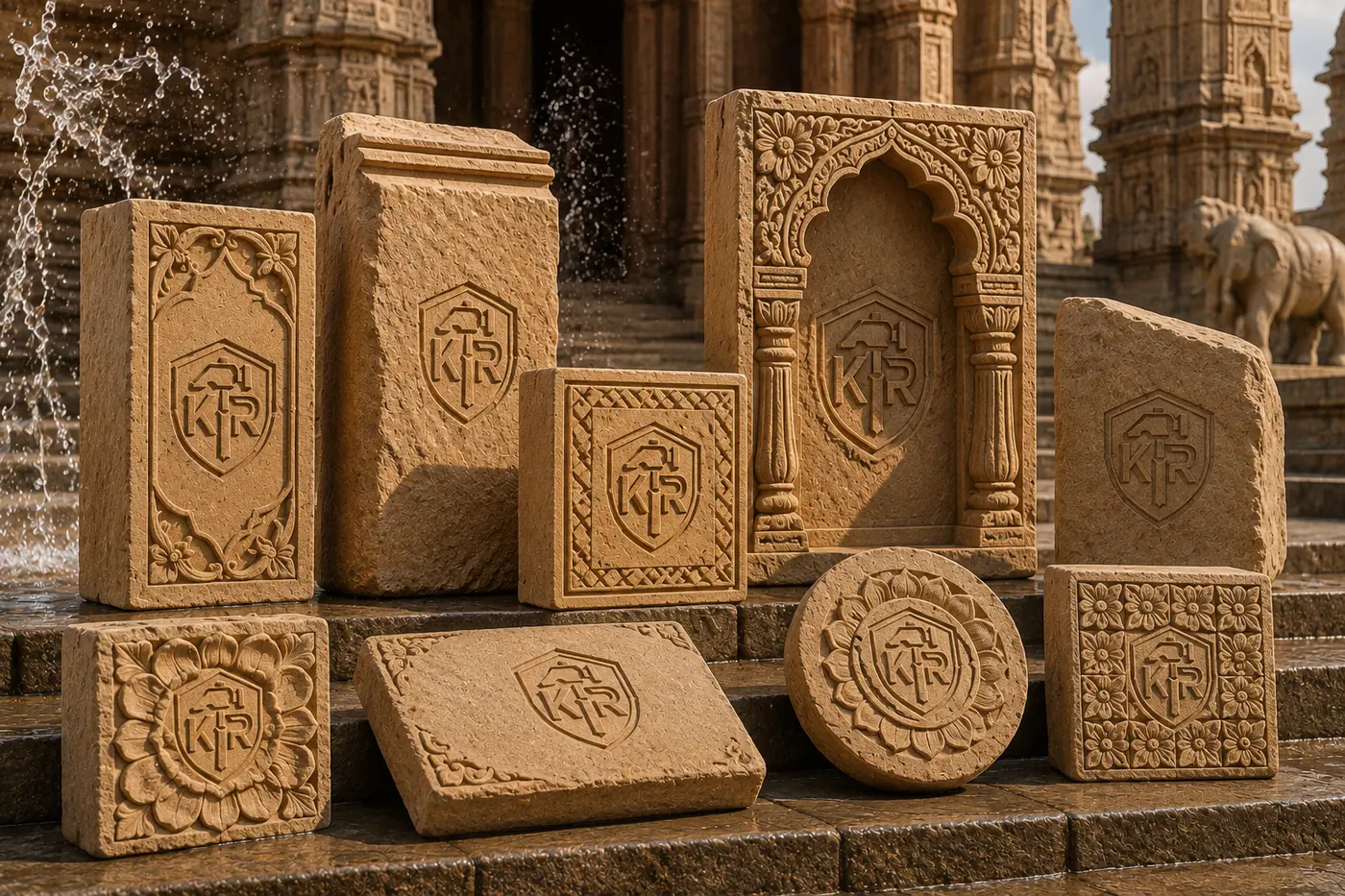 Stone Temple Work sacred stone detail by K R STONES