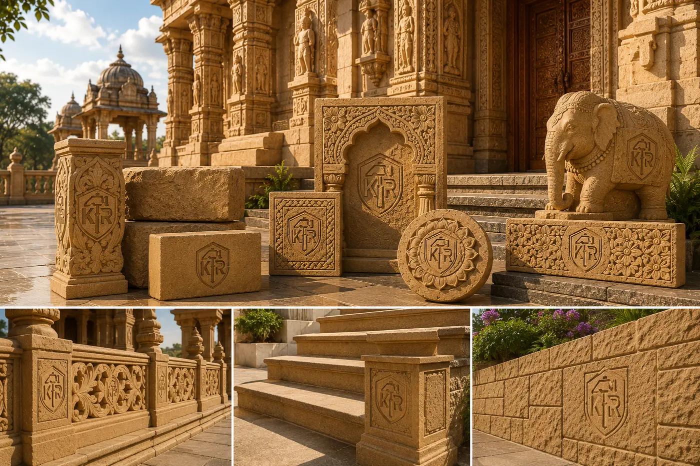 Stone Temple Work carving with purpose by K R STONES